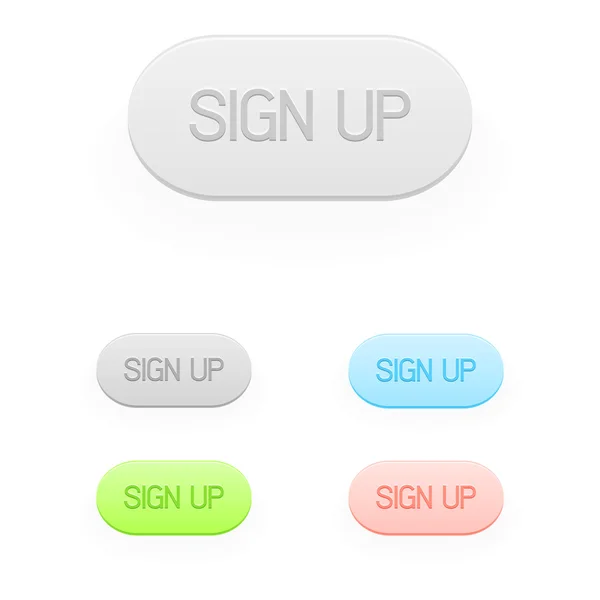 Set von Vektor-Sign-Up-Buttons — Stockvektor