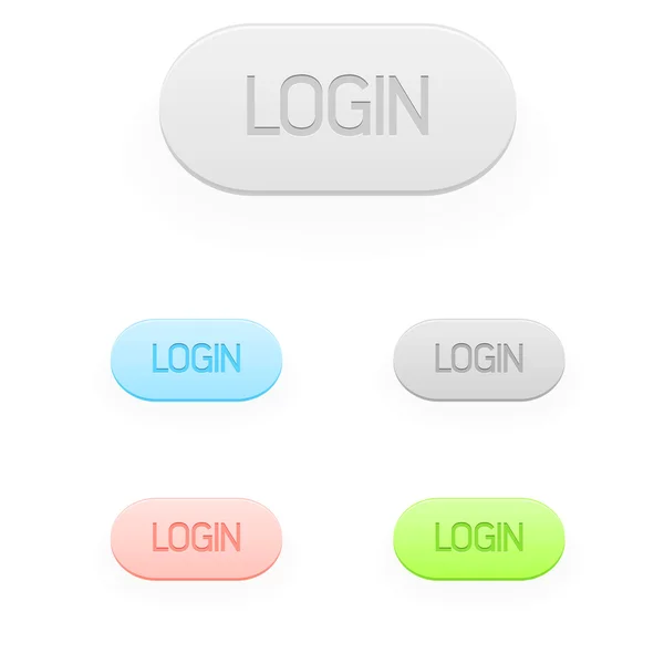 Conjunto de botões de login vetorial — Vetor de Stock