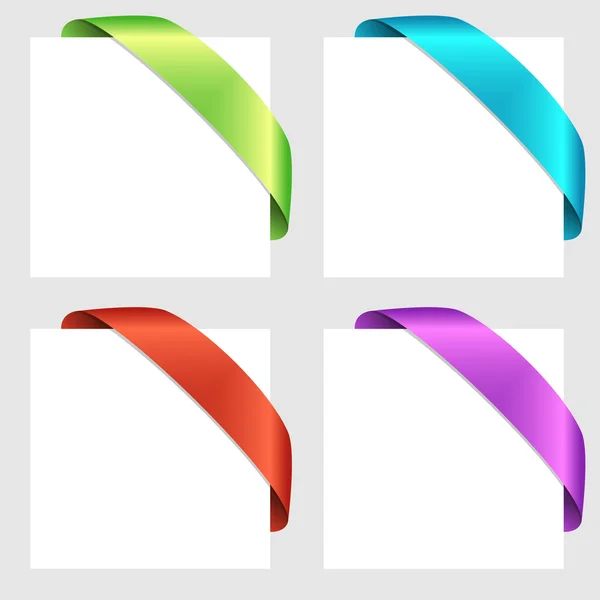 Set of vector corner page ribbons — Stock Vector