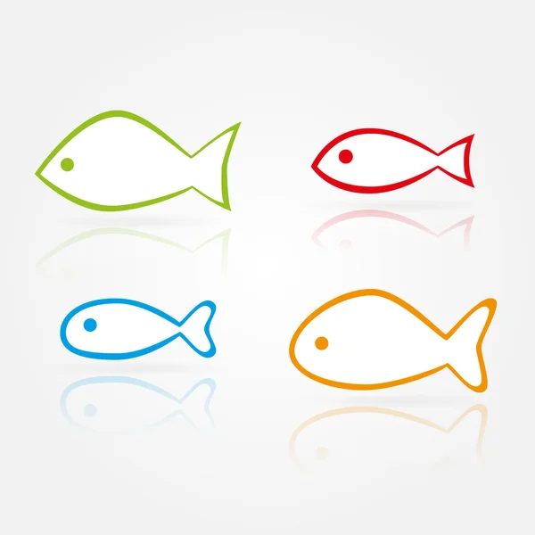 魚のベクトル シルエット — ストックベクタ