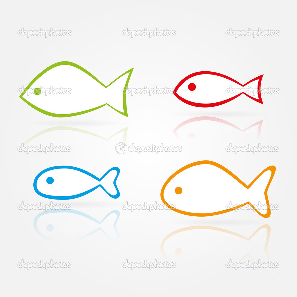 Vector fish silhouettes