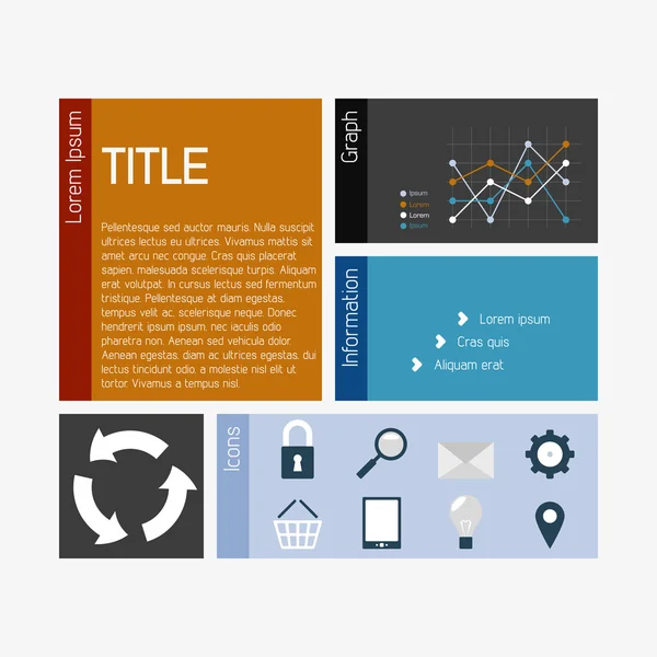 Modello di infografica piatta vettoriale — Vettoriale Stock