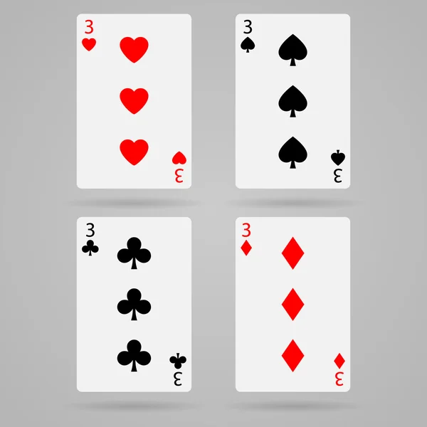 Vector tres cartas — Vector de stock