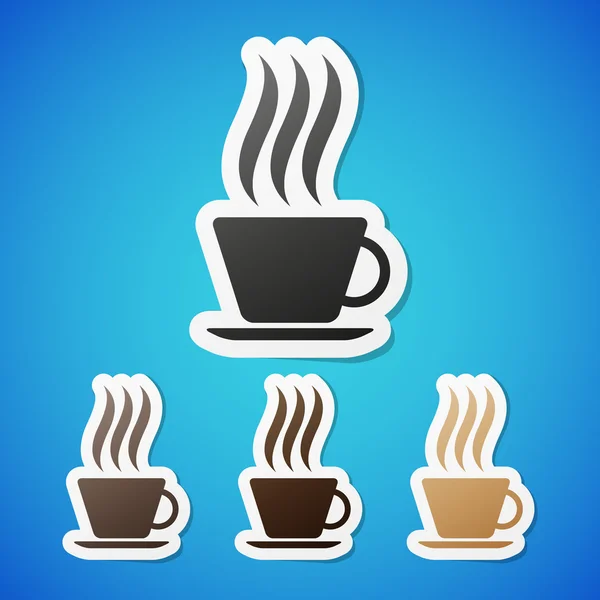 Векторные наклейки на кофе — стоковый вектор