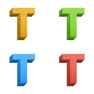 vektör 3d renk alfabesi