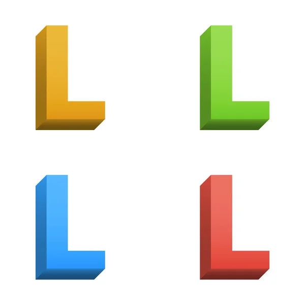 Alphabet vectoriel couleur 3d — Image vectorielle