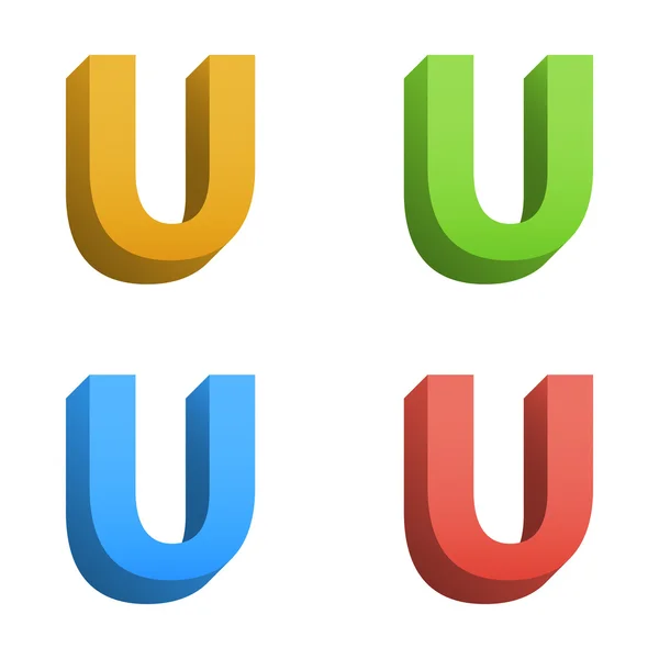 Vektor 3d färg alfabetet — Stock vektor