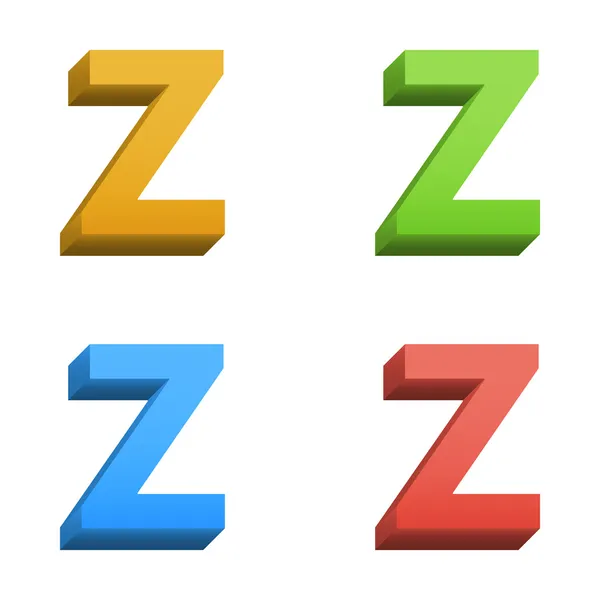 Vetor 3d alfabeto de cores —  Vetores de Stock