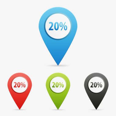 yüzde 20'si işaretçiler vektör