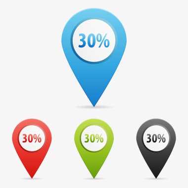 yüzde 30'u işaretçiler vektör