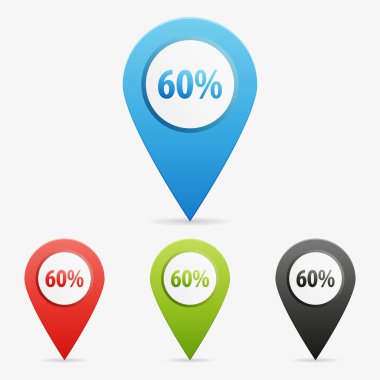 yüzde 60'ını işaretçiler vektör