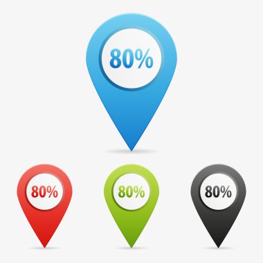 yüzde 80'i işaretçiler vektör