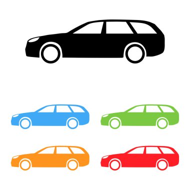 aile arabası siluetleri kümesi