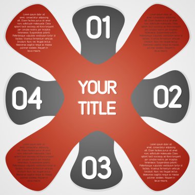 Kırmızı infographics şablon arka plan