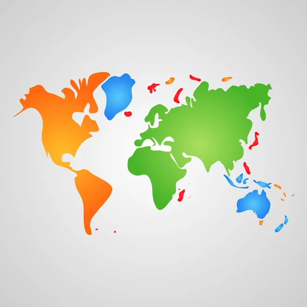 Weltkarte aus Farbschmierereien erstellt — Stockvektor