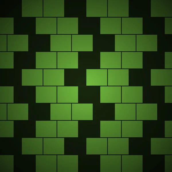 绿色和黑色的砖砌墙的背景图案 — 图库矢量图片