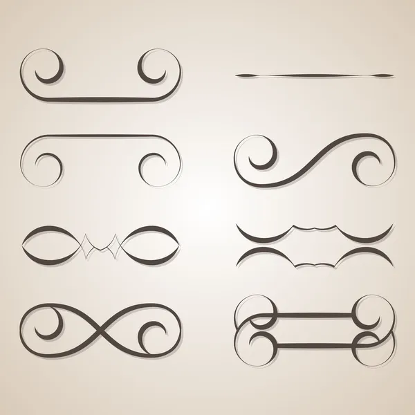Elementos de decoração de página caligráfica — Vetor de Stock