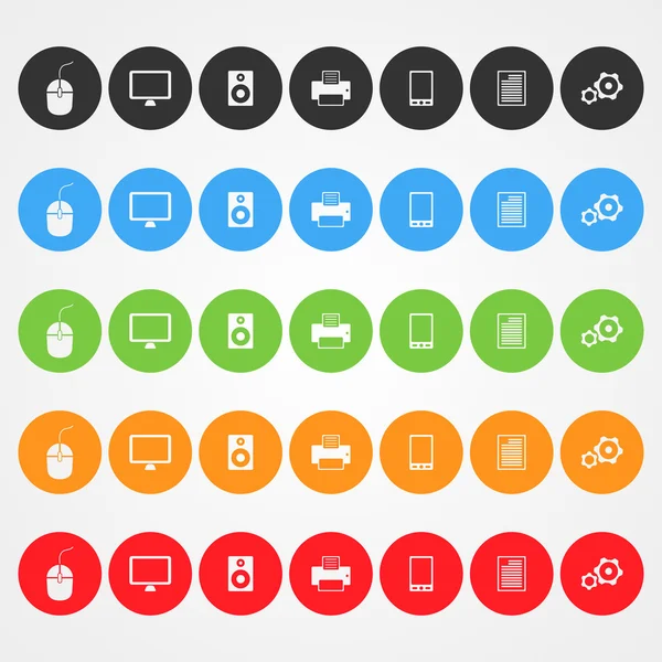 Set van kleur computer pictogrammen — Stockvector