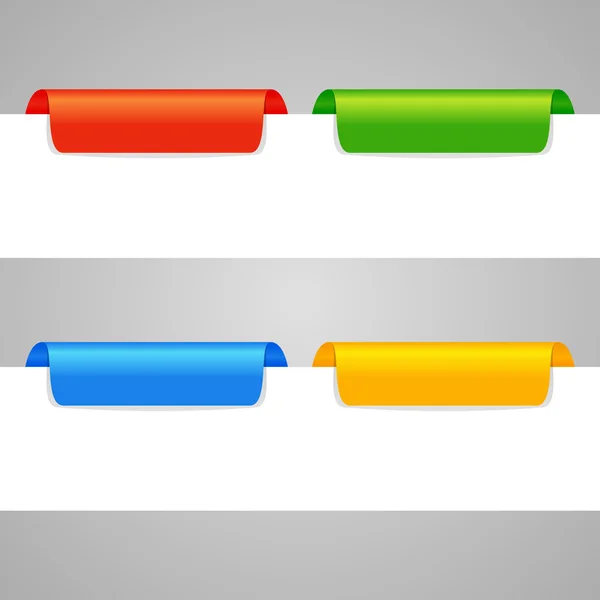 Sada jednoduchých barev papíru značek — Stockový vektor