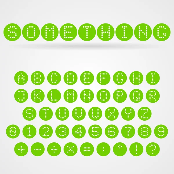 界での緑の点線アルファベット nd 番号 — ストックベクタ