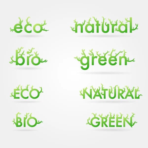 Set of clean ecology logo titles — Stock Vector