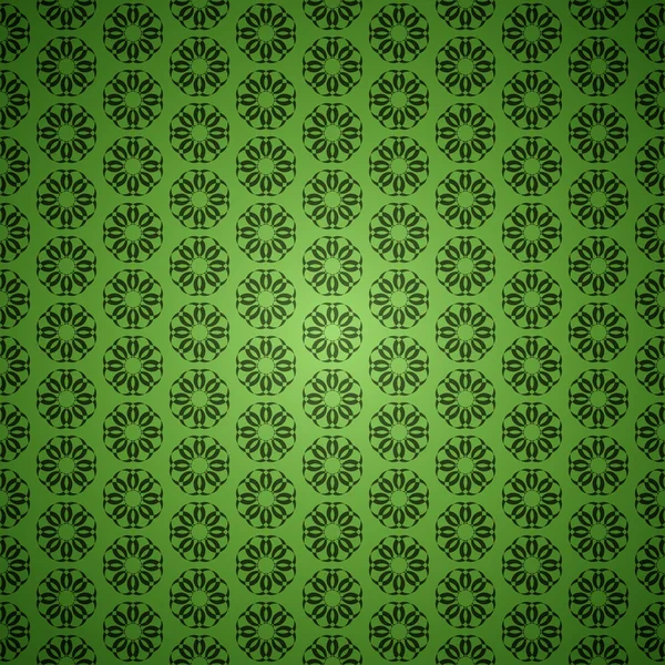 Green abstract ornament seamless background — Stock Vector