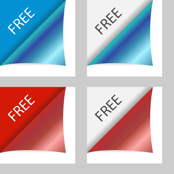 Esquinas de papel pelado con texto libre — Vector de stock