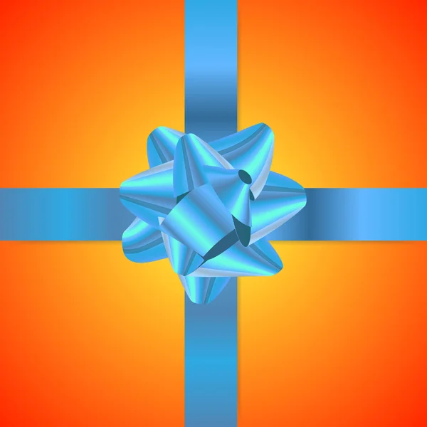 Cadeau bleu et orange fond — Image vectorielle