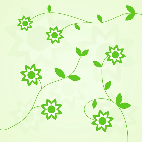 Verde semplice fiore sfondo — Vettoriale Stock