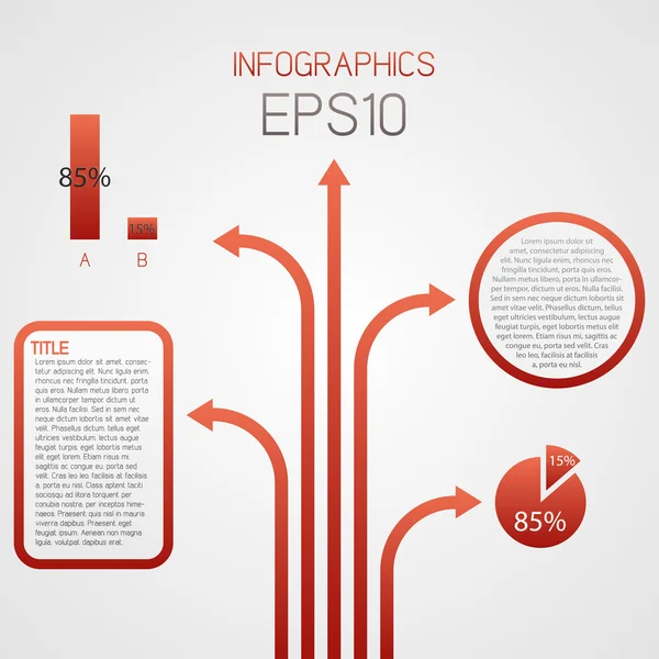 Red infographics template — Stock Vector