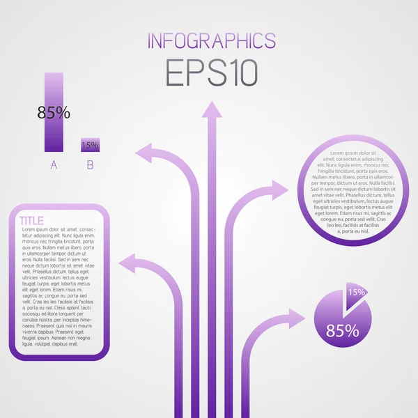 Modello infografica viola — Vettoriale Stock