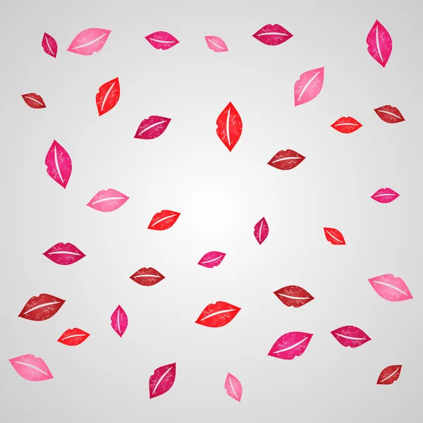 Красный, фиолетовый и розовый векторные губы фон — стоковый вектор