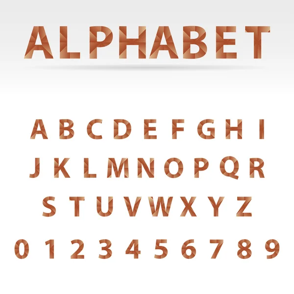 Alphabet rouge et chiffres créés à partir de pièces — Image vectorielle