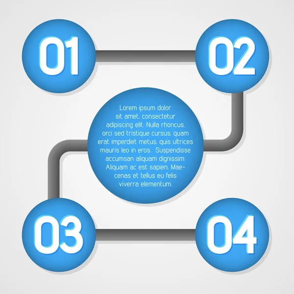 Blauwe cirkel infographics sjabloon achtergrond — Stockvector