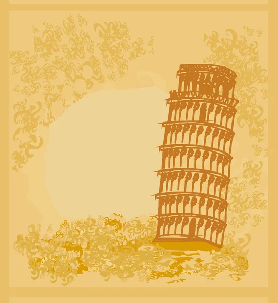 Vector pisa tower grunge background — Stock Vector