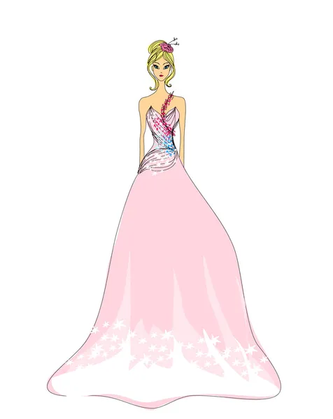 Belle princesse - doodle — Image vectorielle