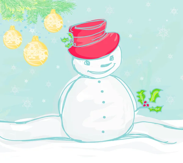 Happy snowman card — Wektor stockowy