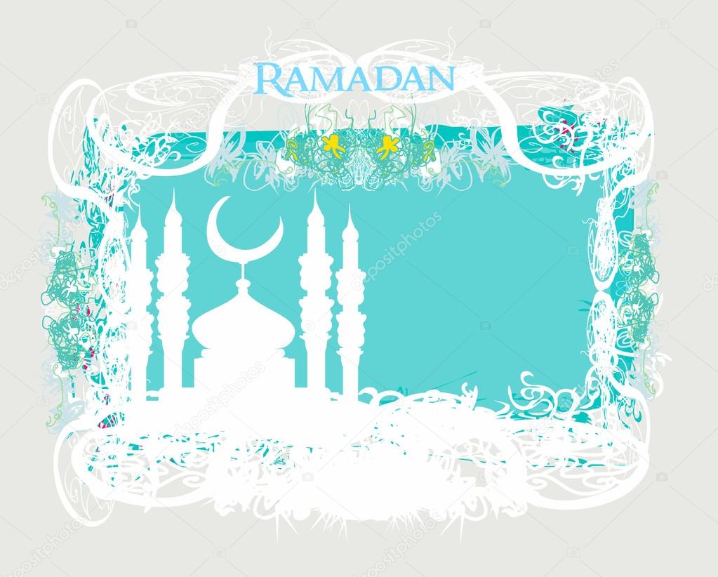 ラマダンの背景 モスク シルエット イラスト カード ストックベクター C Jackybrown
