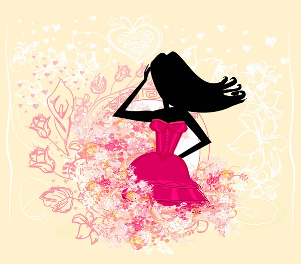 Mode fille Shopping illustration — Image vectorielle