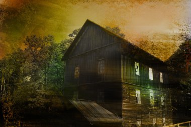 Spooky dokulu arka plan evde terk