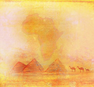 Piramitler giza ile eski kağıt