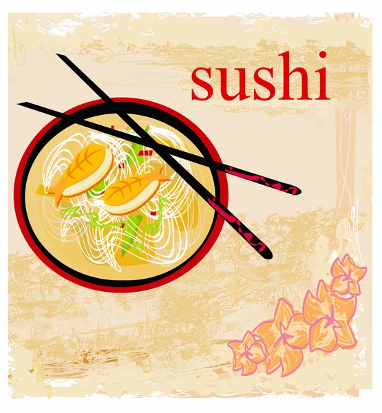 Plantilla de menú de comida tradicional japonesa — Vector de stock