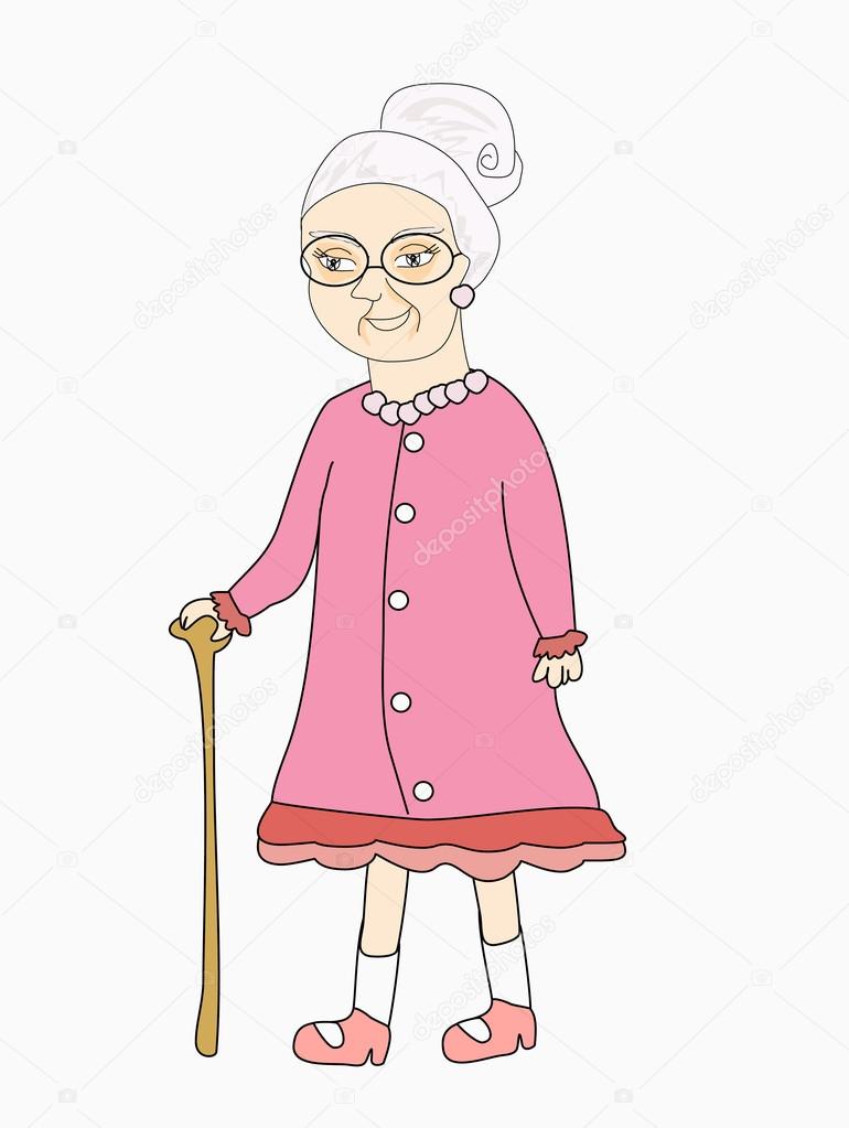 Old lady - Vector illustration