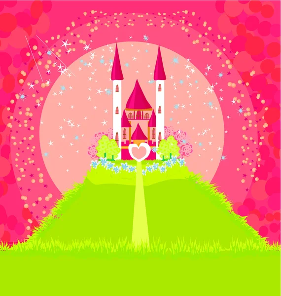 Cuento de hadas mágico princesa castillo — Vector de stock