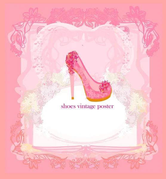Shoes vintage poster — Stock Vector