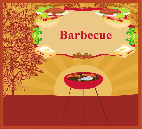 Barbecue Party Invitation — Stock Vector