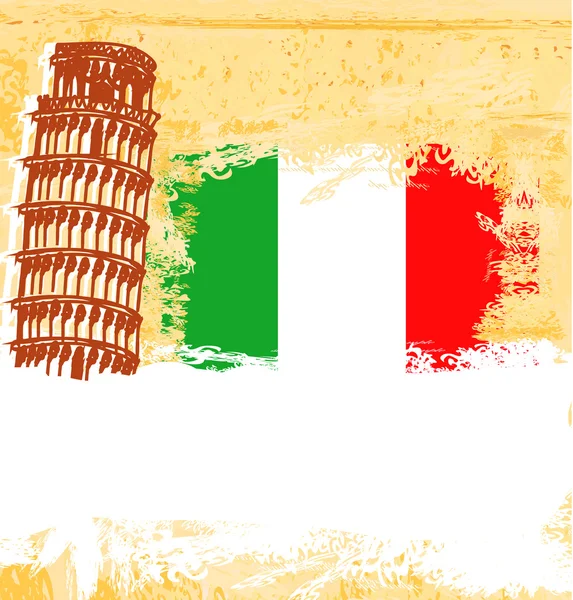 Vector pisa torre grunge fondo — Vector de stock