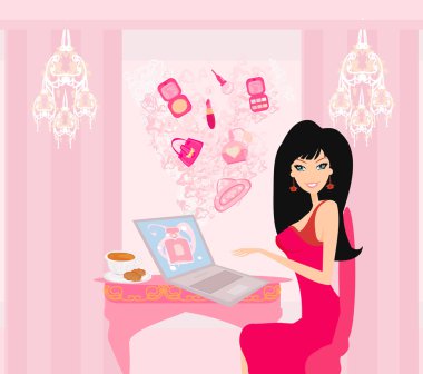 Online alışveriş kızı