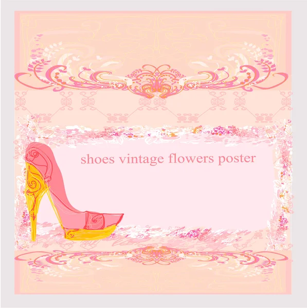 Scarpe poster vintage — Vettoriale Stock