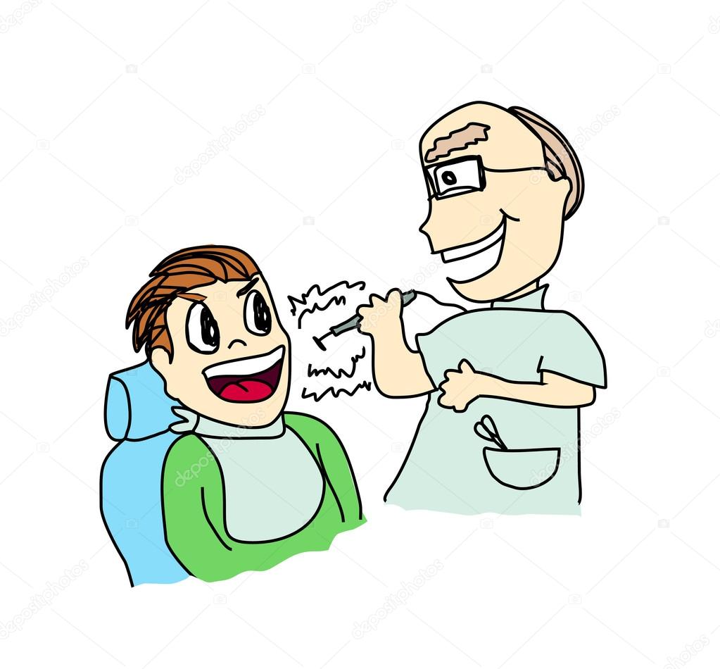 Vector cartoon of dentist with patient Stock Vector Image by ©JackyBrown 13405120
